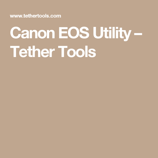 canon utility softwre for mac